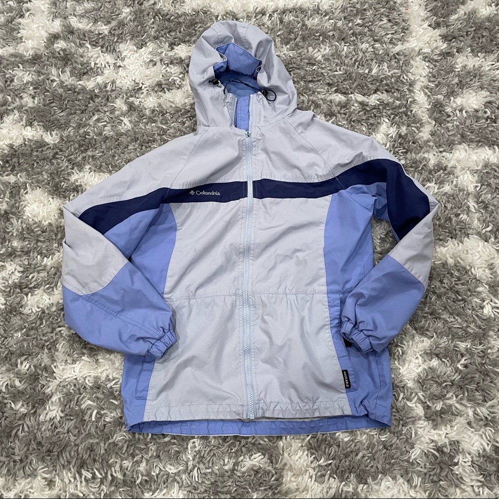Columbia Blue Purple Jacket Small S FLAW